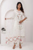 Glorious White Viscose Silk Embroidered Salwar Suit with Floral Dupatta