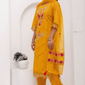 Radiant Mustard Yellow Viscose Silk Embroidered Salwar Suit with Floral Dupatta