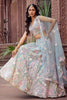 Stylish Turquoise Blue Net Embroidered Wedding Lehenga Choli with Floral Sequins Work