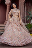 Gorgeous Beige Net Embroidered Wedding Lehenga Choli with Floral Sequins Work