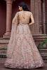 Gorgeous Beige Net Embroidered Wedding Lehenga Choli with Floral Sequins Work