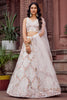 Trendy Cream Net Embroidered Wedding Lehenga Choli with Floral Sequins Work