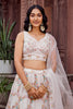 Trendy Cream Net Embroidered Wedding Lehenga Choli with Floral Sequins Work