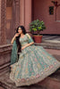Royal Green Net Embroidered Wedding Lehenga Choli with Heavy Floral Sequins Work