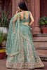 Royal Green Net Embroidered Wedding Lehenga Choli with Heavy Floral Sequins Work