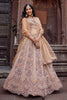 Designer Beige Net Embroidered Wedding Lehenga Choli with Heavy Sequins and Thread Work