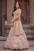 Designer Beige Net Embroidered Wedding Lehenga Choli with Heavy Sequins and Thread Work