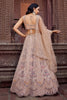 Designer Beige Net Embroidered Wedding Lehenga Choli with Heavy Sequins and Thread Work