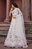 Trendy Cream Net Embroidered Wedding Lehenga Choli with Multicolor Thread and Sequins Work
