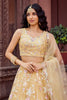 Radiant Yellow Net Embroidered Wedding Lehenga Choli with Floral Thread and Sequins Work