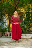 Graceful Maroon Faux Georgette Anarkali Suit with Matching Dupatta for Festive and Wedding
