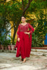 Graceful Maroon Faux Georgette Anarkali Suit with Matching Dupatta for Festive and Wedding