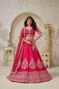 Vibrant Rani Pink Silk Embroidered Lehenga Choli with Matching Dupatta for Wedding