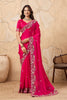 Designer Pink Embroidered Georgette Saree with Blouse