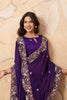 Designer Purple Embroidered Georgette Saree with Matching Blouse