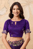 Designer Purple Embroidered Georgette Saree with Matching Blouse