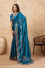 Teal Blue Designer Georgette Saree with Blouse