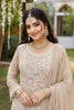 Stylish Beige Real Premium Georgette Embroidered Beads Work Salwar Suit for Women