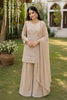 Stylish Beige Real Premium Georgette Embroidered Beads Work Salwar Suit for Women