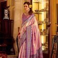 Lavender Tissue Patola Silk Saree Handwoven Patola Design