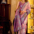 Lavender Tissue Patola Silk Saree Handwoven Patola Design