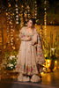 Trendy Beige Embroidered Crunchy Silk Anarkali Suit with Floral Work and Matching Dupatta