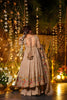 Trendy Beige Embroidered Crunchy Silk Anarkali Suit with Floral Work and Matching Dupatta