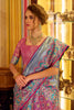 Blue And Pink with Traditional Woven Border Festive Wear