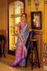 Blue And Pink with Traditional Woven Border Festive Wear