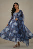 Elegant Blue Abstract Printed Readymade Salwar Suit with Matching Dupatta