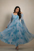 Graceful Aqua Blue Abstract Printed Readymade Salwar Suit with Matching Dupatta