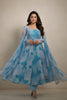 Graceful Aqua Blue Abstract Printed Readymade Salwar Suit with Matching Dupatta