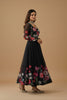 Gorgeous Black Floral Printed Readymade Salwar Suit with Flared Kurta and Matching Dupatta