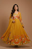 Designer Mustard Yellow Floral Printed Readymade Salwar Suit with Dupatta