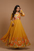 Designer Mustard Yellow Floral Printed Readymade Salwar Suit with Dupatta
