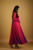 Excellent Rani Pink and Purple Ombre Flared Readymade Salwar Suit with Matching Dupatta