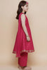 Charming Rani Pink Chanderi Silk Printed Anarkali Sharara Set for Girls with Dupatta