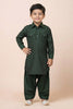Classic Dark Green Viscose Pathani Kurta Pajama Set for Boys