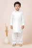 Trendy White Viscose Pathani Kurta Pajama Set for Boys