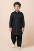Latest Black Viscose Pathani Kurta Pajama Set for Boys