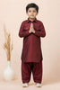 Stunning Maroon Viscose Pathani Kurta Pajama Set for Boys