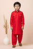 Royal Red Viscose Pathani Kurta Pajama Set for Boys