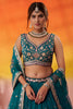 Imperial Teal Green Georgette Embroidered Lehenga Choli with Net Dupatta for Wedding