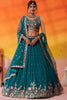 Imperial Teal Green Georgette Embroidered Lehenga Choli with Net Dupatta for Wedding