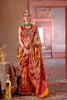 Traditional Red Mustard Patola Silk Saree Multicolor Ikat Weaving Saree 
