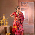 Rani Pink Patola Silk Saree Traditional Floral Ikat Weave Festive Occasions