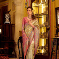 Gold Tissue Patola Silk Traditional Saree Handwoven Patola Design