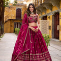 Stunning Rani Pink Rangoli Silk Embroidered Lehenga Choli with Matching Dupatta for Wedding