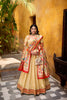 Elegant Beige Paithani Silk Lehenga Choli with Multicolor Floral Dupatta for Wedding
