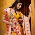 Graceful Yellow Paithani Silk Lehenga Choli with Multicolor Floral Dupatta